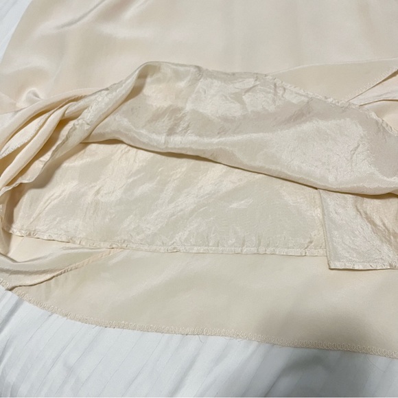 Aritzia Wilfred Silk Sleeveless Tie Waist Racerback Midi Dress Ivory Size Small - Picture 11 of 15